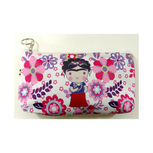 Frida Kahlo Makeup Bag Purse Artist Pink Purple